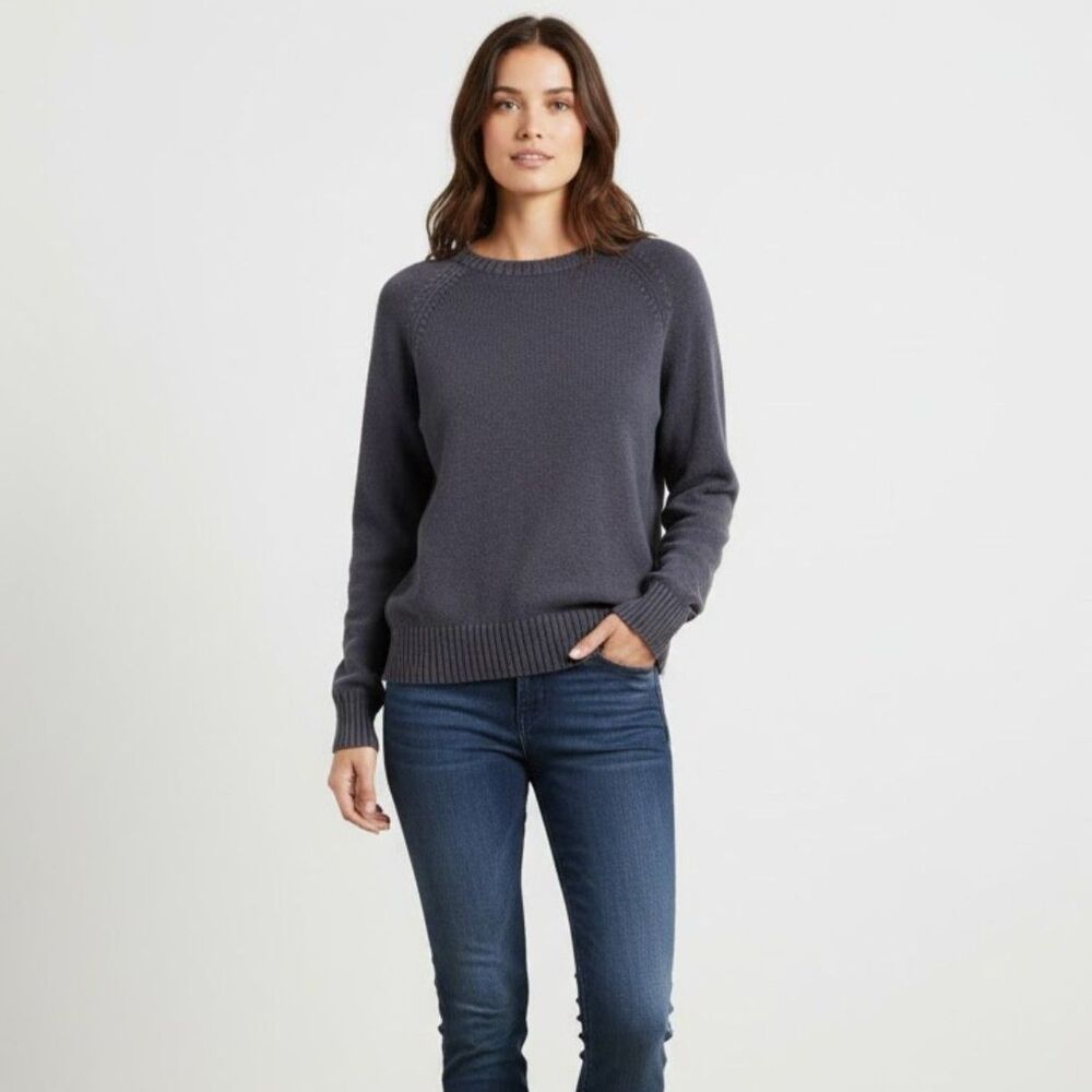 Michael Stars Crew Neck Raglan Sweater Navy Knit Size Medium NWT